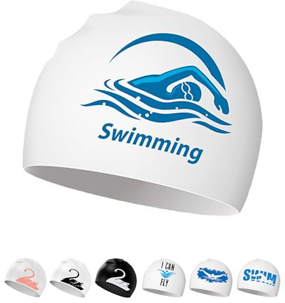 Gorro de Natación - Gorro Piscina Silicona para Mujer Hombre Adulto Adolescentes con Cabello Largo/Corto (Brazada Libre)