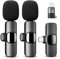 YRF Microfono Lavalier Wireless per iPhone Android iPad, mini microfono, 65FT Range, microfono wireless per la registrazione video, streaming, Podcast, Vlogging, Youtube, Tiktok