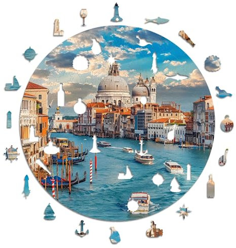 Iconic Puzzles – Beautiful Venice, Italy, 100 % nachhaltiges Holzpuzzle, Geschenke für Kinder und Erwachsene, Größe S, 200 Teile