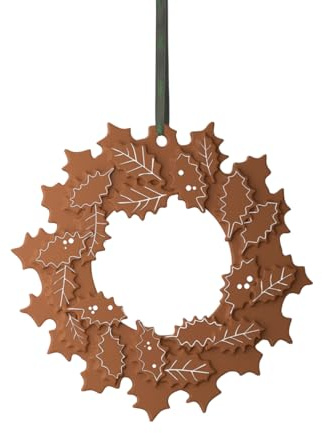 Kähler Urbania Lebkuchengirlande Keramikkranz aus Steingut, Durchmesser: 18,50 cm, skandinavischer Weihnachtsschmuck