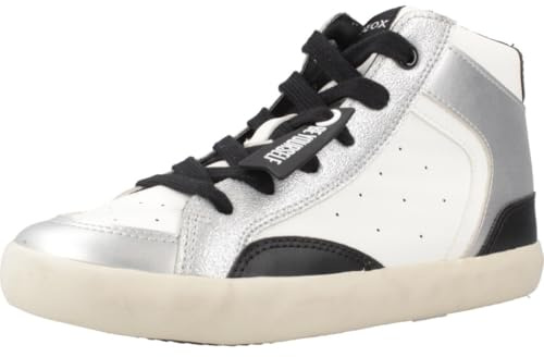 Geox Junior J Gisli Girl Sneakers White/Silver, 36 EU