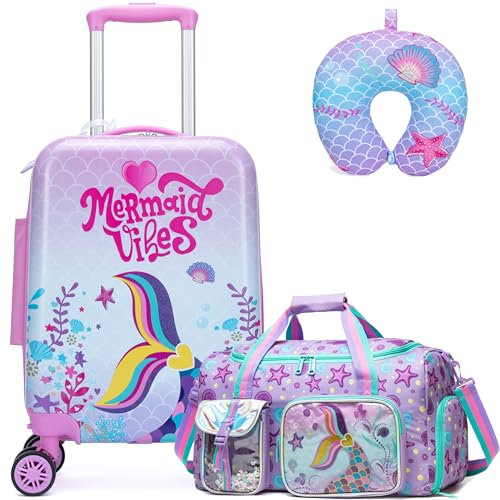 HTgroce Valigia Bambini, Trolley Bambino Borsone da Viaggio, Valigia Per Bambini, Trolley Bambino da Viaggio, Valigia Ragazza, Trolley Bagaglio a Mano Bagaglio per bambini