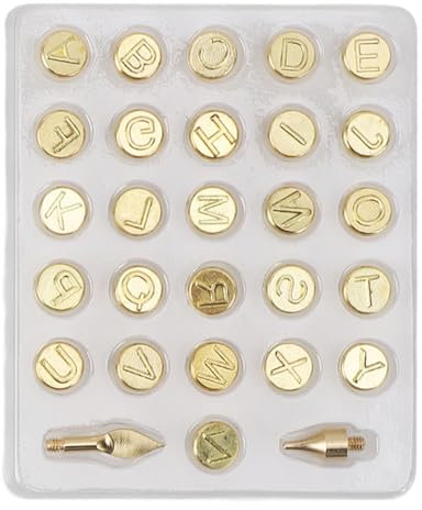 Punta di Marchio Alfabeto Personalizzato 26 Lettere Intaglio Punta per la Pelle in Legno in Pelle Leggera per Saldatura in Ottone Strumento di Bruciatura per la Pirografia Fai