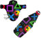Riesel Design® Set aus 1x schmutz:Fink & 1x Dreck:Spatz Schutzblech Kinderfahrrad/Spritzschutz für Kinder Fahrrad oder Mountainbike/Mudguard für Jungen & Mädchen - stickerbomb (Play)