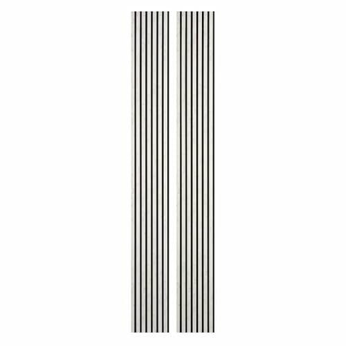 DECOON Lot de 2 Panneaux tasseaux Bois 250 x 30 x 1,9 cm - décor marbre Blanc/Feutrine Noir - 1,5m²