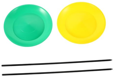 KICHOUSE 2stücke Jonglierteller Set Mit Stab Für Geschicklichkeits-jonglierspiele Jonglier-drehteller Und Kleiner Jonglierstab Für Zirkustrickspielzeug Und Partyleistungen