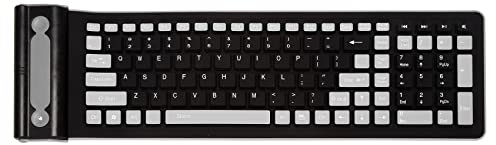 Wrtysully Portable Mini Flexible Clavier a l'eau Lavable Souple Silicone sans avec recepteur USB pour PC Tablette Laptop Ordinateur