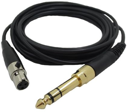 Yaowanguan Ersatz Kabel für AKG K240 K240S K240MK II Q701 K702 K141 K171 K181 K271s K271 MKII Kopfhörer,Ersatz Mini XLR Audio kabel mit 6,35 mm Adapter, 2m/6,6 Fuß,schwarz