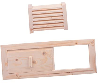 IWOWHERO Saunalüftung Aus Zedernholz Mit Jalousienfenster Für Saunaraum Lüftungsöffnung Mit Belüftungspanel Für Hohe Temperatur Und Feuchtigkeit