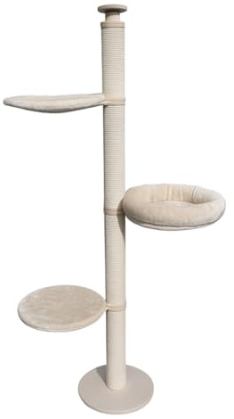 Active Cats Kratzbaum Domestic, Natur - Deckenspanner mit 3 Schlafplätzen