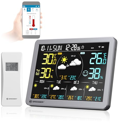 Bresser 4CAST SG WLAN Wetterstation mit Außensensor, Tuya App