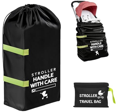 Große Transporttasche Kinderwagen, Schutzhülle für Kinderwagen im Flugzeug Robuste Buggy Tasche Wasserdichte Reisetasche mit Schultergurt Geeignet für Den Transport in Großen Flugzeugen (115x53x31cm)