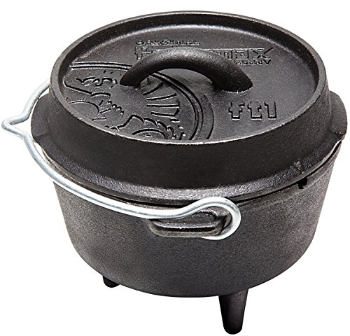 Feuertopf ft1 aus Gusseisen in schwarz Deckel auch als Pfanne nutzbar • Dutch Oven Schmortopf Grill Topf Töpfe Bräter