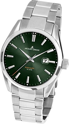 JACQUES LEMANS Herrenuhr Derby Metallband massiv Edelstahl 1-1846.1F