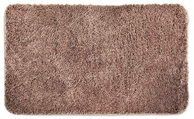 WohnDirect Badezimmerteppich groß Braun - Badematte rutschfest 60 x 100 cm - Badteppich Set, waschbar