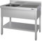 VM Europa - Gastro Spültisch mit Abtropffläche - 140 x 60 cm - Freistehend mit Becken Links - AISI 430 Edelstahl - Gastronomie Spüle Waschtisch Spülbecken Gastrospüle Gewerbeküche