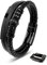 SERASAR Armband Jungen 17cm Schwarz Männer Leder Armreif Herren Lederband Herrenarmreif Armschmuck Schmuck Armkette Flecht Wickelarmband Kette Leather