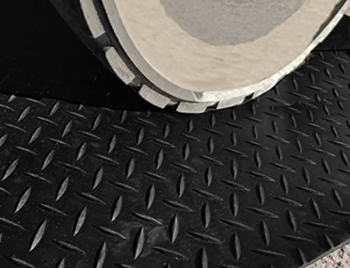 Revestimiento de Caucho Antideslizante| Suelo de Goma PVC Negro 1.2mm Diseño Estrias (100_x_100 CM)