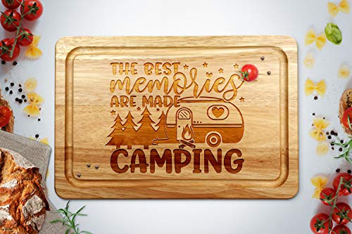 The Best Memories are Made Camping-Schneidebrett aus Holz, 30 x 20 cm