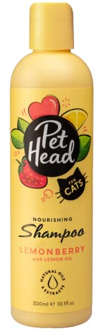 Pet Head Felin' Good Katzenshampoo | Zitronenbeeren-Duft | Pflegt und Beruhigt das Fell Ihres Katzens | pH-Neutral | Vegan & Tierversuchsfrei | Sanfte Formel für Katzen und Kätzchen | 300ml