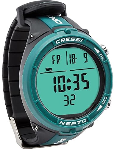 Cressi Unisex-Adult Nepto Watch Computer Freitauchen Computeruhr, Grün, Einheitsgröße