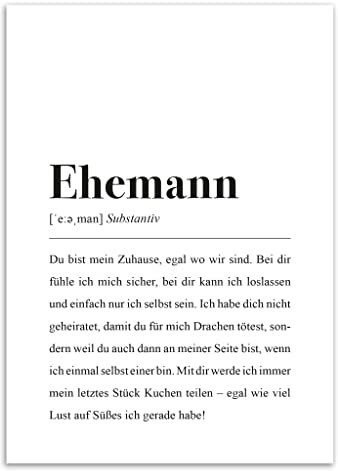 Ehemann Definition: DIN A4 Plakat