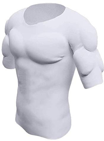 Ypnrd Hommes Fausse Chemise Muscle Abdomen Manche Courte Tees Réservoir,Blanc,L