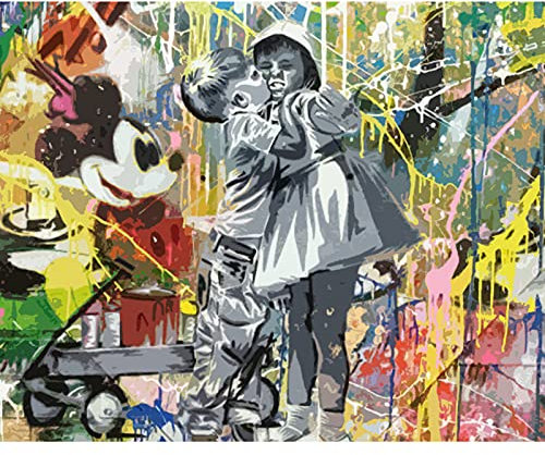 Tucocoo Banksy Malen nach Zahlen Kits 40 x 50 cm Banksy Leinwand DIY Ölgemälde für Kinder Studenten Erwachsene Anfänger mit Pinseln und Acryl-Pigment (ohne Rahmen)
