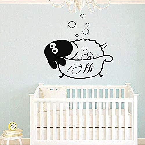 Schafe Bad Blase Wandaufkleber Dekoration Kinderzimmer Dekoration Badezimmer Wasserdicht Vinyl Abnehmbare Tapete 57X80Cm