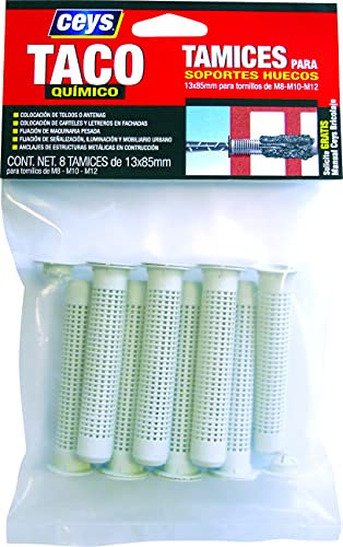 Ceys - Tamiz taco químico - Resistencia de carga: 900kg - 13x85mm - Bolsa de 8 unidades