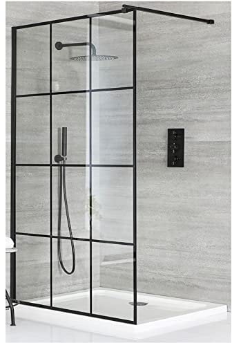 Milano Barq - Black Grid Wet Room Shower Enclosure Drying Tray - 1400mm x 900mm