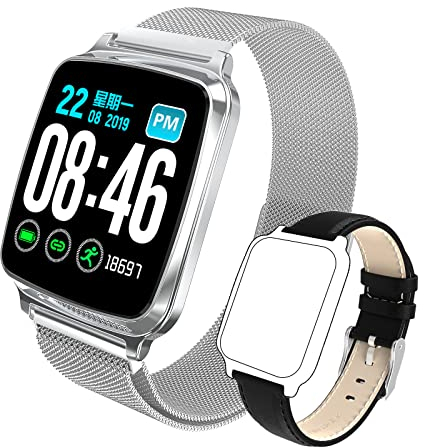 MicLee 1.3 Zoll Damen Herren Smartwatch Fitness Armband Fitness Tracker Wasserdicht IP67 Fitness Uhr Sportuhr Schrittzähler für Android iOS Handy Smart Watch mit Zwei Armbandbänder
