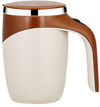380ml automatische Rühr becher, elektrische Rühr becher Edelstahl rotierende Kaffeetasse Leck feste Kaffee-Rühr becher für Zuhause Kaffee 14,1 cm x 9,65 cm/5,55 x 3,8