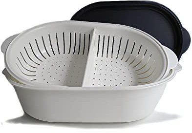 Tupperware Küchenhelfer Sieb Super Servierstar 4,0 L schwarz-weiß Küchenchef 2306