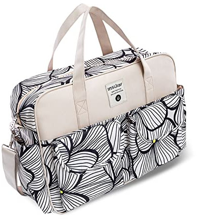 SONARIN Grosse Kapazität Baby Wickeltasche,Multifunktionale Wasserdicht Reise Wickeltasche Umhängetasche Tragetasche Henkeltaschen Babytasche mit Schultergurte & Wickelunterlage(Blütenblätter)