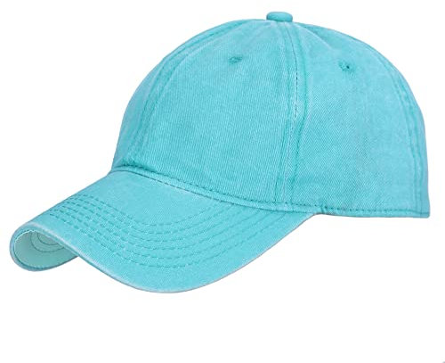 Leoodo Baseball Cap Herren Damen 6 Panel Vintage im Washed Used Look, Unisex Baumwolle Baseballkappe Basecap Mütze Outdoor Running Freizeit Sport Verstellbar Einfarbig, Mütze Farbe 2020:Grün