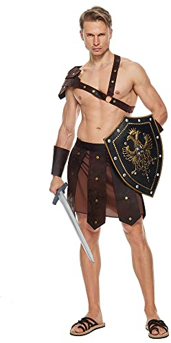 EraSpooky Costume de guerrier romain pour homme adulte pour fête Cosplay Halloween, carnaval, vêtements de soirée à thème