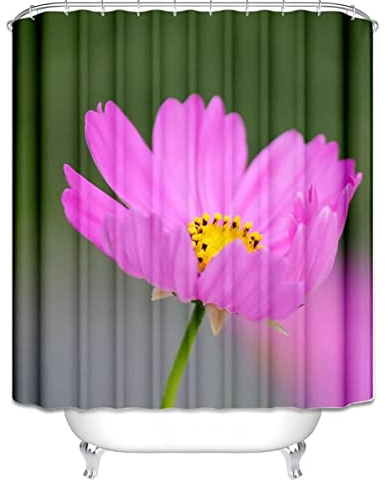 EHOMERY Duschvorhang Umbrella Badevorhang Muster Kosmos-Blume Duschvorhang Innen Duschrollo Hochwertig Polyester Rostfreie Ösen Und 12 Hakenringe, 120X180Cm