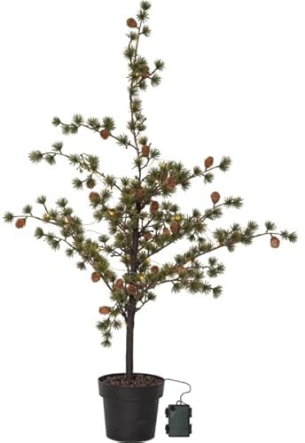 Star Trading LED-Lichterbaum Larix - Dekobaum Warmweiß, 117 cm, Timer, IP44, Batteriebetrieben, Weihnachtsdeko für Innen und Außen, Leuchtbaum