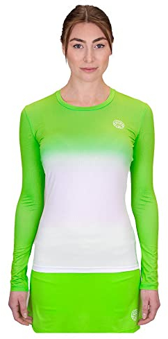 BIDI BADU Damen Crew Gradiant Longsleeve - neon Green, White, Größe:XS