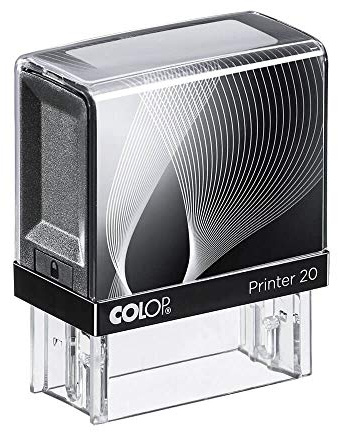 stempelshop4you – Stempel Colop Printer 20 personalisierbar mit individueller Textplatte mit Wunschtext, Textstempel, Adressstempel, Firmenstempel, Namensstempel, 37 x 13 mm (bis 4 Zeilen), Schwarz