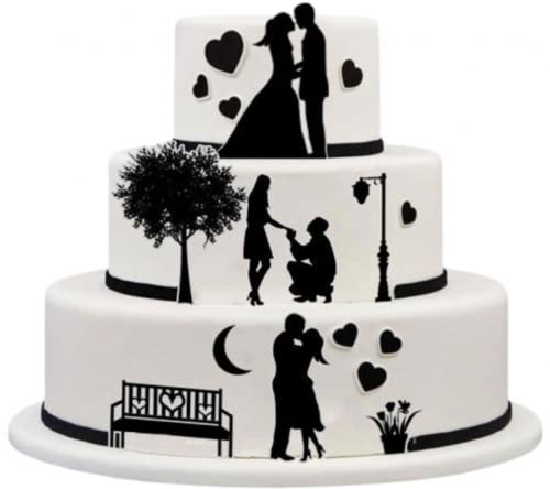 Essbare Tortendeko - Hochzeit - Fondant Kuchen Tattoo aus essbarem Zuckerpapier