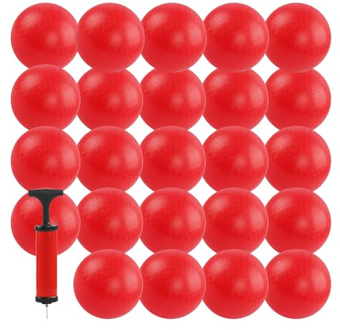 Merkaunis 24Pcs Playground Balls 6 Inch Kick Ball Red Dodgeball Bouncy Inflatable Ball Playground Ball Bulk for All Groups,Dodgeball,Handball,Indoor/Outdoor Game, Picnic,Yoga