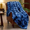 NEWCOSPLAY Superweiche Kunstfelldecke, Doppelgröße, Indigo-Sherpa, flauschig, warm, Decke für Sofa, Bett (Indigo, Doppelbett (152,4 x 203,2 cm)
