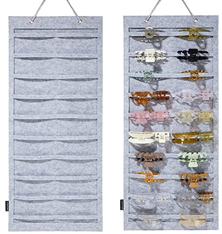 Haarspangen Aufbewahrung Halter Kraeoke Displayhalter für Haarschmuck große Hängende Schmuck Organizer für Mädchen (Grau 2)