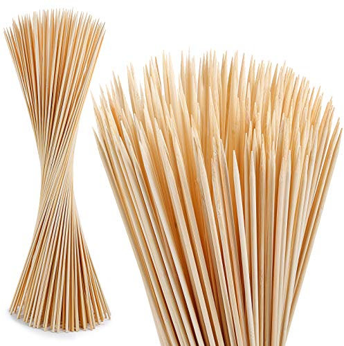 200 PCS Bamboo Marshmallow Roasting Sticks, Smores Skewers for Fire Pit, Proper Long 40 CM Heavy Duty 4mm Thick Wooden Smores Sticks for Open Fire Pits Roaster Barbecue Hot Dog Camping Kebab Sausage