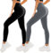 SINOPHANT 2er Pack Leggings Damen High Waist - Sportleggins Elastisch Yogahose Blickdicht Fitness Gym Yoga(2 Schwarz/Grau,L-XL)