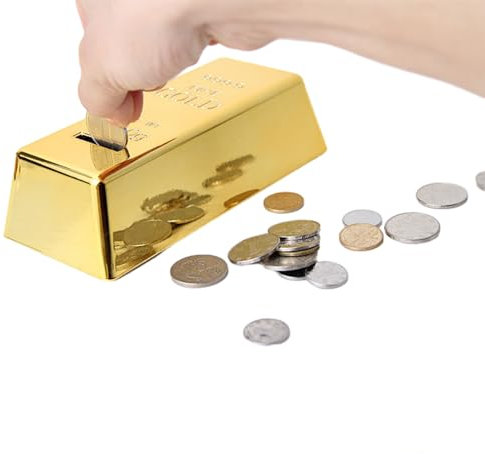 Spardose, Simulation Goldbarren Sparbox Kann von Erwachsenen und Kindern verwendet Werden von Spardosen Wiederverwendbar Money Box Helfen Sie Kindern und Erwachsenen Spargewohnheiten zu entwickeln