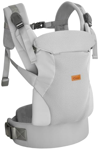 CUBY Beste Babytrage für Neugeborene, 4-in-1 Magnetverschluss, Babytrage & Sabber-Lätzchen, verstellbar, atmungsaktiv, Kopf- und Nackenstütze, Kleinkinder-Rucksack, Babytragen bis zu 3,6–14,5 kg