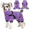 Hjyokuso Wasserdichter Hundemantel, Hundejacke mit Geschirr, Wintermantel Hund für kleine Mittel Große Hunde, Winddichte Winterjacke Hund Outfit mit Reflektierender Streifen und Reißverschluss S-XL